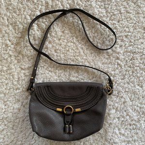 Chloe Small Gray Purse with Strap and Buckle